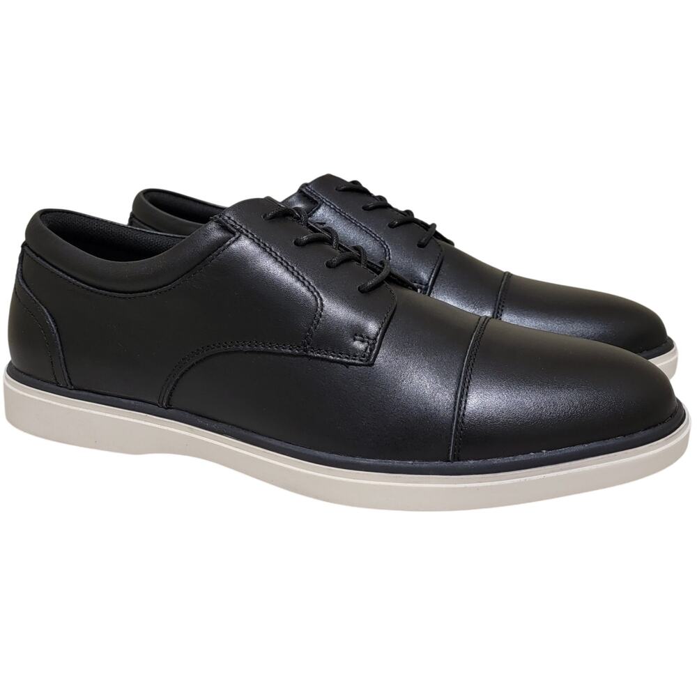 Alfani Men Dayvid Casual Cap Toe Derby Oxfords Size US 10.5M Black Leather